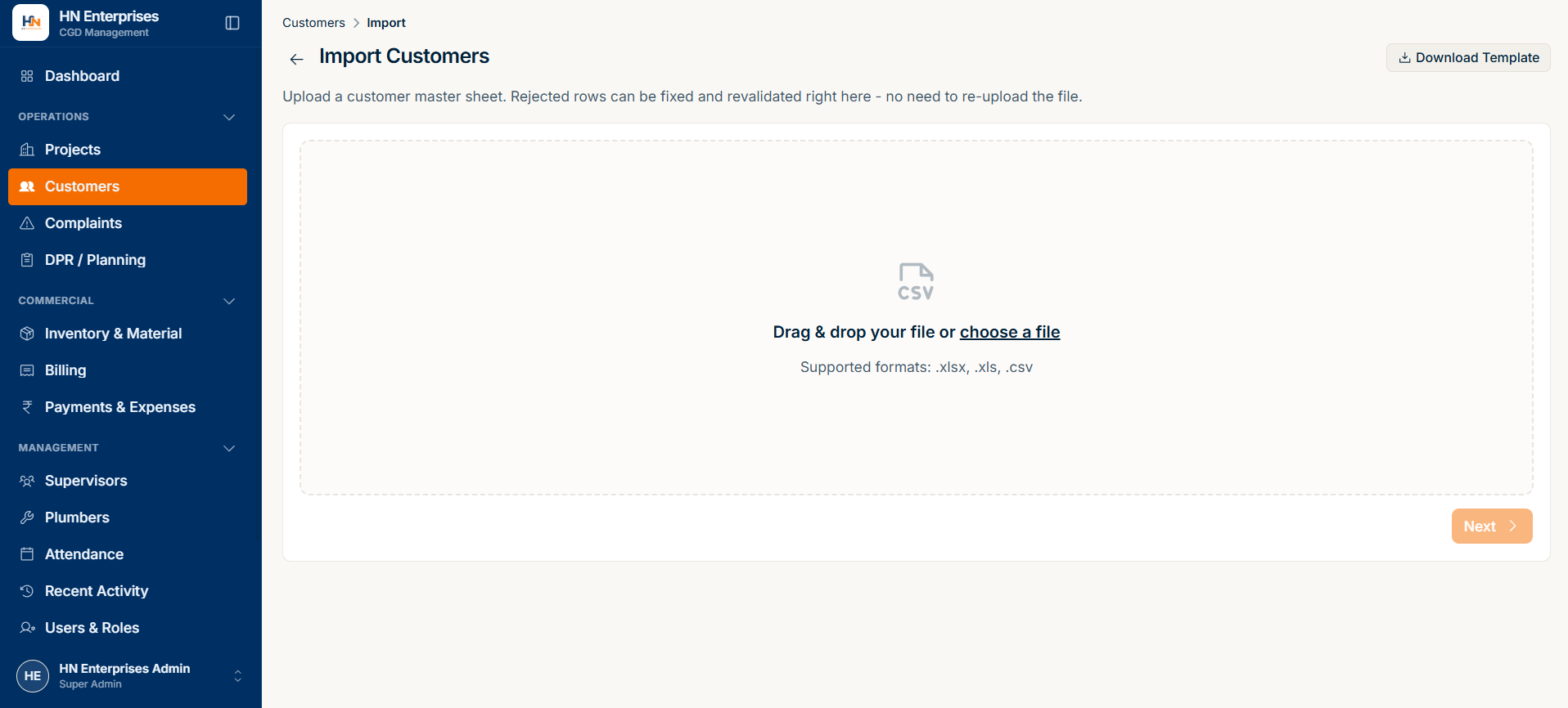Customer Master Batch Import and Validation